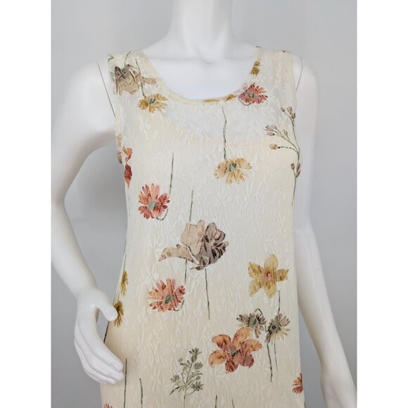 Vintage Francesca Caretti Maxi Slip Dress Women Size 12 Floral Lace Cottagecore - Picture 5 of 12
